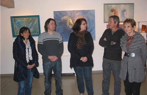 Dominique Ducasse aux côtés de Pascal Morel (à gauche) et Robert Dupont inaugurait la première exposition de la saison 2012