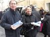 Claude Vincensini et Mireille Peirano, conseillère régionale PS sortante sur le marché de Sanary