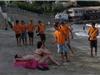 Opération de sensibilisation sur la plage de Portissol.