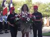 Patricia Aubert avec les deux jeunes sapeurs pompiers.