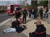 Les jeunes sapeurs pompiers en action.