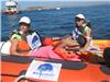 Margot et Marie-Hélène à bord de leur kayak pédagogique