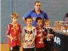 Podium de la catégorie Poussin avec Hugo Deschamps à droite en noir et vert (photo DR).