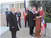 Aux côtés de Jacques Timoléon, maître de cérémonie, Robert Bénéventi pendant 
son allocution.