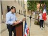Samuel Mohan, Président de la Communauté israélite de La Seyne au cours de son intervention saluant le courage des "Justes".