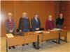 La minute de silence observée par Les Amis de l’olivier pour Louis Lyon-Auréglia : les vice-présidents Alain Arditi et Henri Barbaroux, le maire Robert Bénéventi, le président Alain David et le secrétaire Gérard Mutin.