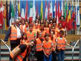 Des élèves heureux de leur visite du Parlement Européen