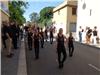 Les majorettes du Twirling bâton de Françoise Le Fur-Balmat avec le champion du monde Matthéo Soto