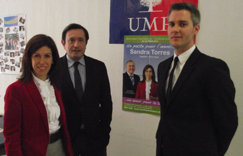 Jean-Sébastien Vialatte, Sandra Torres, candidate aux cantonales du secteur nord de La Seyne et Pierre Rayer.