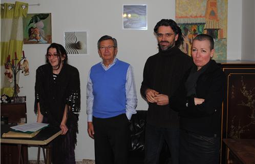 De gauche à droite: Manon Bonifacino-Roux, présidente, Jean-Claude Scarton, trésorier, Boris Fagnart, créateur du collectif, Sophie Blanc-Bonnefont, secrétaire