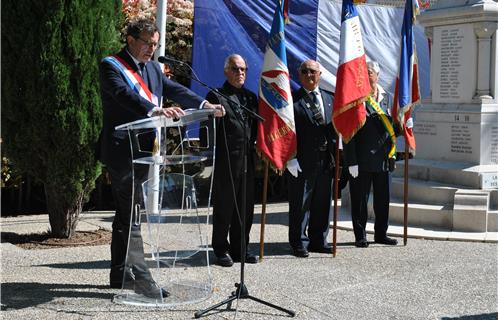Le député-maire Jean-Sébastien Vialatte lors de son discours pour rendre hommage aux déportés.