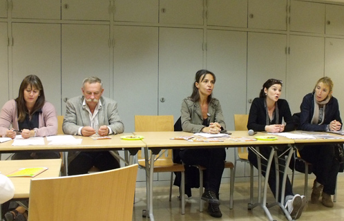 Conférence de Presse menée par Patricia Aubert, Ariane Céris, Sandrine De Maria, ainsi que le directeur de cabinet (Dominique Chaignon) et la nouvelle DGA chargée des affaires culturelles (Chantal Odiben).