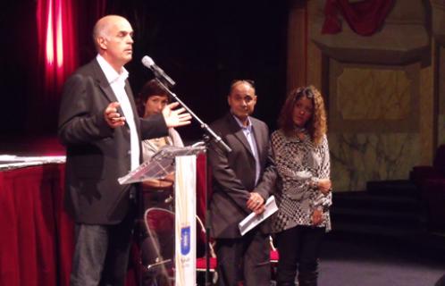 Ferdinand Bernhard, Dominique Heitz,  Jean-Jacques Sac et Nathalie Di Vito réunis au théâtre Galli
