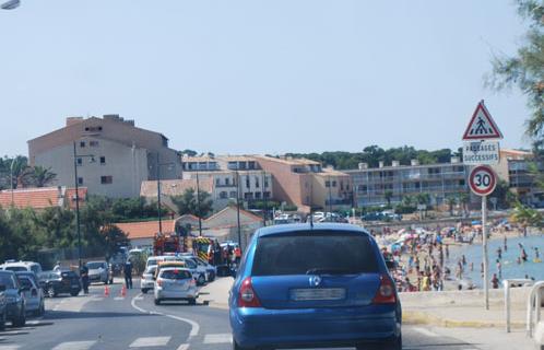 Accident au niveau de la plage du Cros au Brusc.