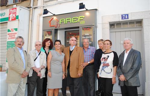 Au centre (veste marron), le président Charles Beaumont. A sa droite la directrice Pascale Jardino. 