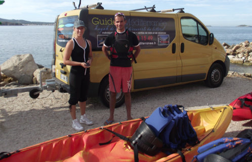 Ici Jean-Pierre Royer, gérant de l'entreprise "guides Méditerranée" et Chrsytel Massa, responsable du programme EEDD.