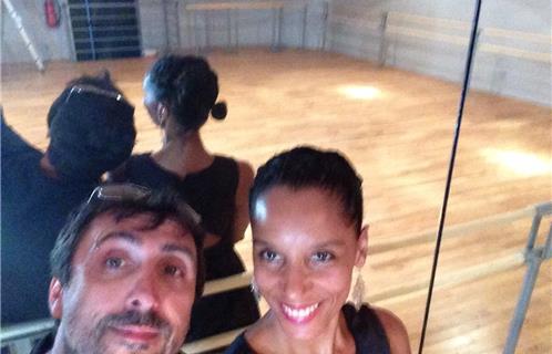 Mélanie Laurentin-Ségura et son mari Christophe Ségura dans les nouveaux locaux du studio de danse 
Arts’& Co