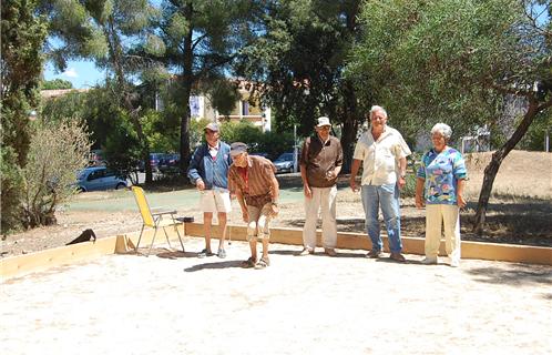 Premières boules sur le nouveau terrain