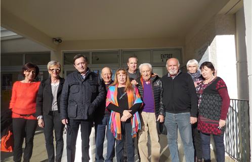 Le bureau de Lou Peilou : Simone et Henri Bruno, la secrétaire Monique Bacchini et le président-fondateur Albert Laure. Les élus : le député-maire Jean-Sébastien Vialatte, Delphine Quint, Dominique Antonini et Denis Perrier.