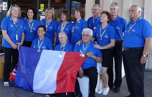 Corinne David (3ème à gauche) et les médaillés du championnat