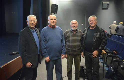 De gauche à droite : Michel Lochot, Jean-Paul Forêt, Delmas le santonnier six-fournais, Jean Lecomte