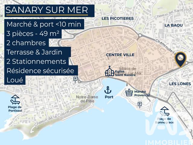 Vente  Appartement T3  de 49 m² à Sanary 330 000 euros Réf: SFN-1753916