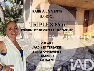 Vente  Appartement F4  de 85 m² à Bandol 460 000 euros