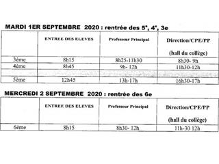 Rentrée au College Font de Fillol